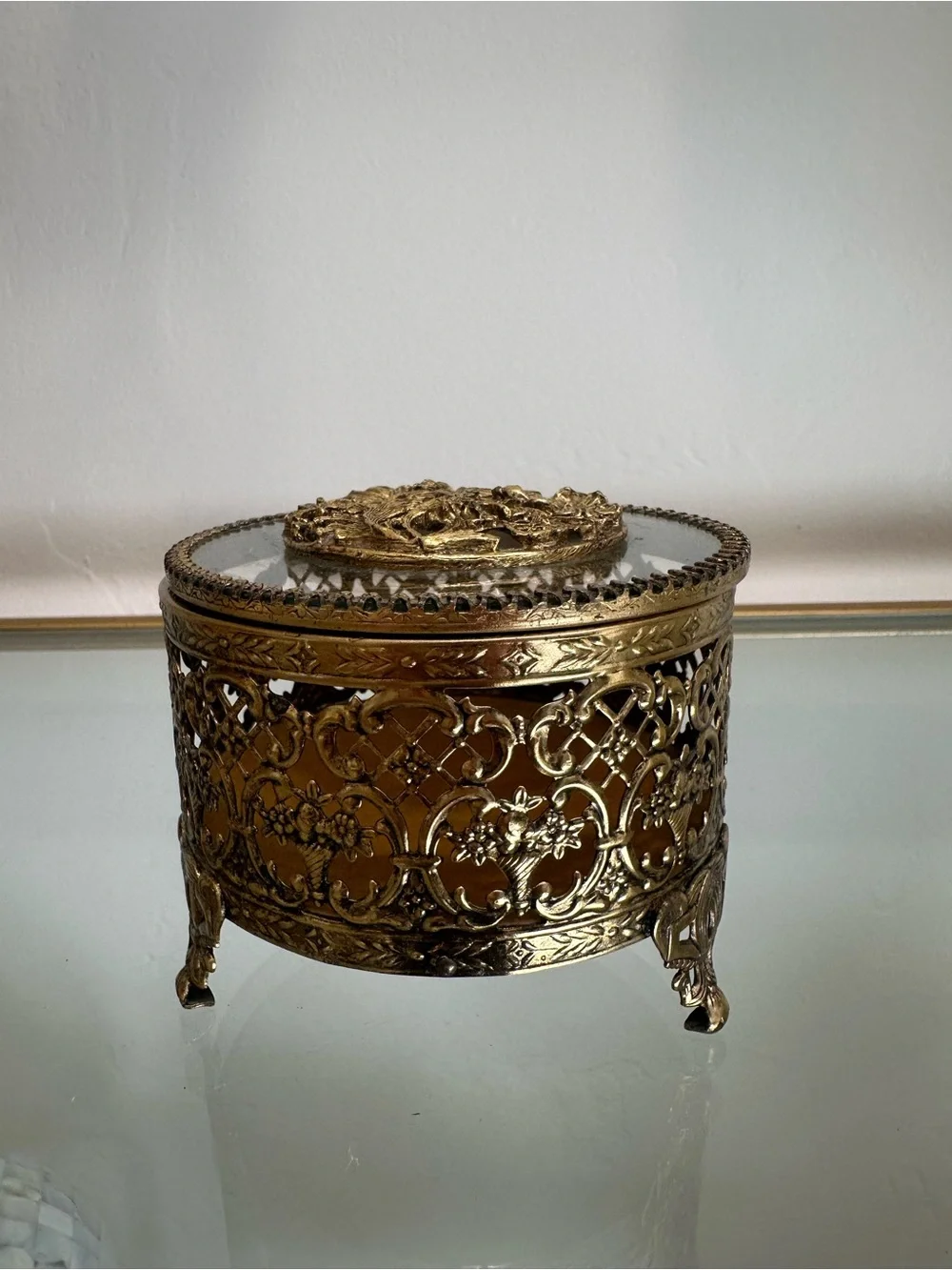 Vintage matson style Gold Decorative Vanity Set -